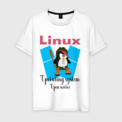 Мужская футболка Пингвин линукс в шляпе