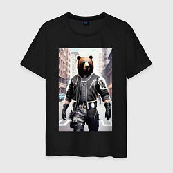 Мужская футболка Cool bear - cyberpunk - neural network