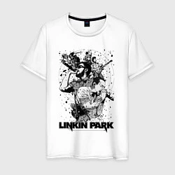 Футболка хлопковая мужская Linkin Park all, цвет: белый