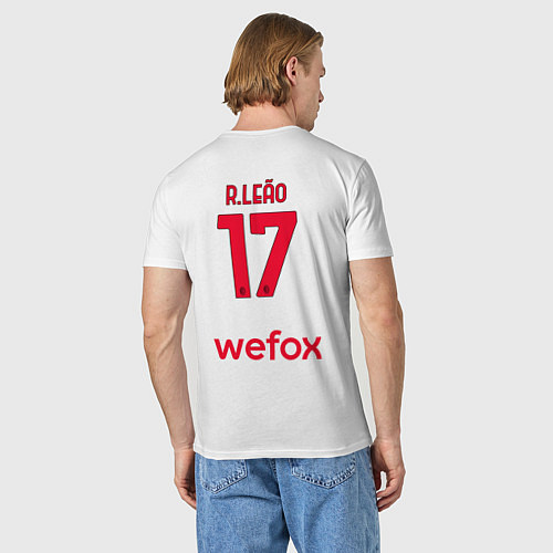 Мужская футболка Рафаэль Леао ФК Милан форма 2223 гостевая / Белый – фото 4