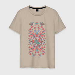 Мужская футболка Орнамент с птицами в стиле пермогорской росписи