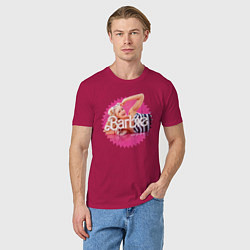 Футболка хлопковая мужская Марго Робби Барби, цвет: маджента — фото 2