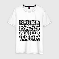 Мужская футболка Drum and bass world wide