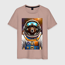 Мужская футболка Bear cool astronaut - neural network