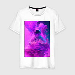 Мужская футболка Астронавт в цветном космическом тумане