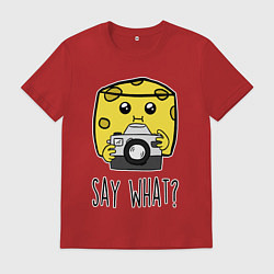 Футболка хлопковая мужская Cheese photographer, цвет: красный