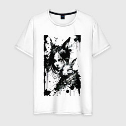 Мужская футболка Девочка и кролик - аниме - нейпрсеть
