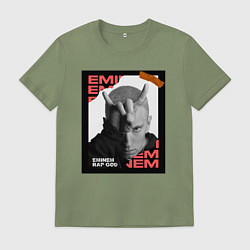 Футболка хлопковая мужская Rap god, цвет: авокадо