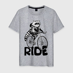Мужская футболка Raccoon ride