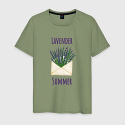 Мужская футболка Lavender Summer - букет лаванды в конверте