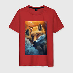 Мужская футболка Милые лисички