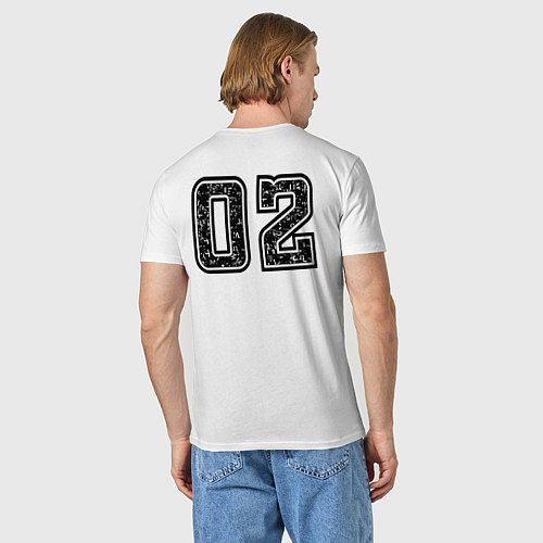 Мужская футболка Год рождения номер регион 02 / Белый – фото 4