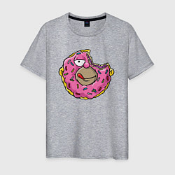 Футболка хлопковая мужская Гомер пончик, цвет: меланж