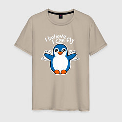 Мужская футболка Fly penguin