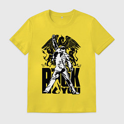 Футболка хлопковая мужская Queen rock you, цвет: желтый