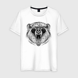 Мужская футболка Медведь в кепке и очках