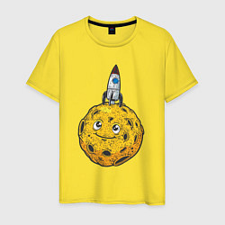 Мужская футболка Ракета на луне