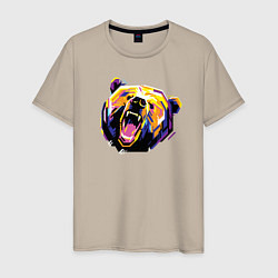 Мужская футболка Голова медведя WPAP