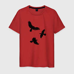 Мужская футболка Птицы черные вороны