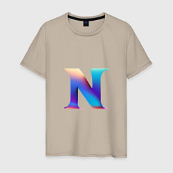 Мужская футболка Буква N градиент - нейросеть