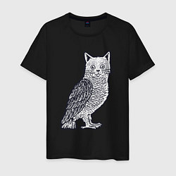 Мужская футболка Кошка сова