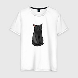 Мужская футболка Кот с пустым взглядом - мем