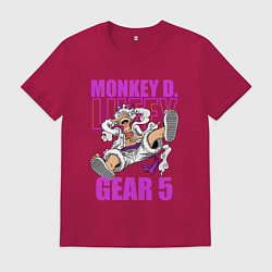 Футболка хлопковая мужская Луффи - гир 5, цвет: маджента