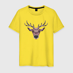 Футболка хлопковая мужская Brown deer, цвет: желтый