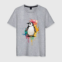 Мужская футболка Красочный пингвин