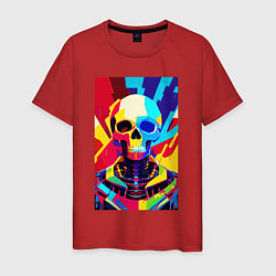 Футболка хлопковая мужская Pop art skull, цвет: красный
