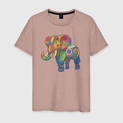 Мужская футболка Разноцветный слоник