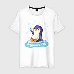 Мужская футболка Пингвин на льдине