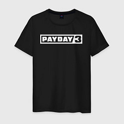 Футболка хлопковая мужская Payday 3 logo, цвет: черный