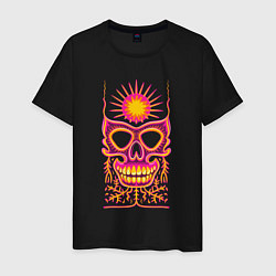 Мужская футболка Яркая черепушка с солнцем