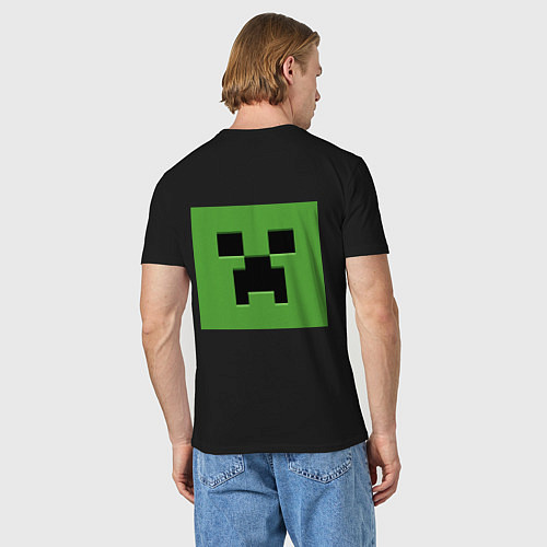 Мужская футболка Minecraft creeper face / Черный – фото 4