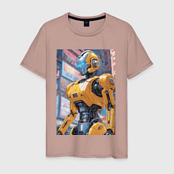 Мужская футболка Робот в стиле поп-арт - нейросеть