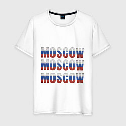 Мужская футболка Moscow триколор