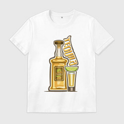 Футболка хлопковая мужская Текила с лаймом, цвет: белый