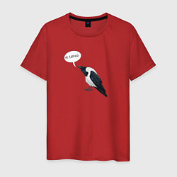 Мужская футболка Смешная ворона с надписью