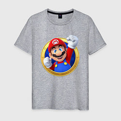 Мужская футболка Марио значок