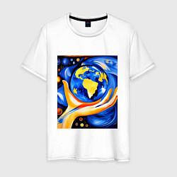 Мужская футболка Земля в ладони