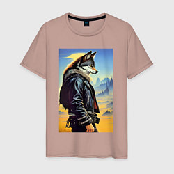Мужская футболка Крутой модный волчара - фантазия