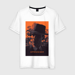 Футболка хлопковая мужская Взгляд Оппенгеймера, цвет: белый