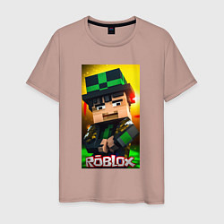 Мужская футболка Roblox green man