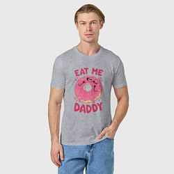 Футболка хлопковая мужская Eat me daddy, цвет: меланж — фото 2