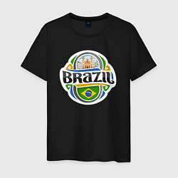 Футболка хлопковая мужская Brazil adventure, цвет: черный