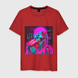 Мужская футболка Неоновый скелет зомби