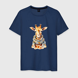 Мужская футболка Жираф в шарфе