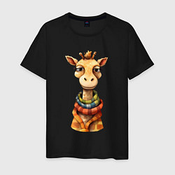 Мужская футболка Весёлый осенний жираф