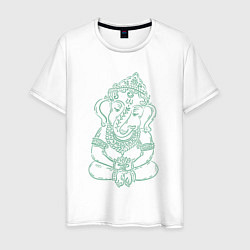 Мужская футболка Ганеша зеленый лайн